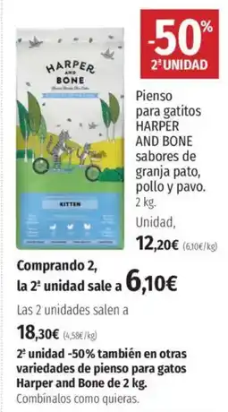 El Corte Inglés HARPER AND BONE Pienso para gatitos sabores de granja pato, pollo y pavo oferta