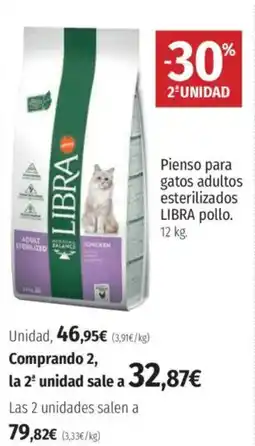 El Corte Inglés LIBRA Pienso para gatos adultos esterilizados pollo. oferta