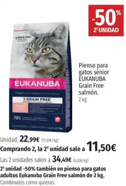 El Corte Inglés EUKANUBA Pienso para gatos sénior Grain Free salmón. oferta