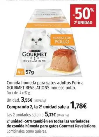El Corte Inglés GOURMET REVELATIONSComida húmeda para gatos adultos Purina mousse pollo oferta