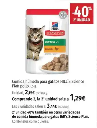 El Corte Inglés HILL'S Comida húmeda para gatitosScience Plan pollo oferta