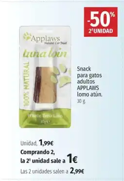 El Corte Inglés APPLAWS Snack para gatos adultos lomo atún. oferta