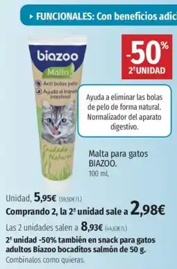 El Corte Inglés BIAZOO Malta para gatos oferta