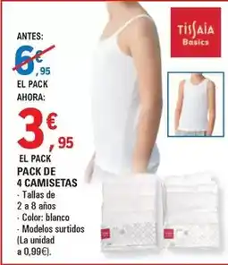 E.Leclerc Tissaia - pack de 4 camisetas oferta