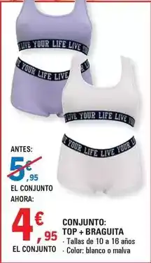 E.Leclerc Blanco - conjunto top + braguita oferta