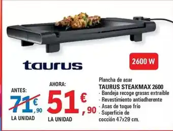 E.Leclerc Taurus - plancha de asar steakmax oferta