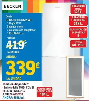 E.Leclerc Becken - combi bc432 wh oferta