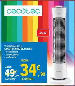 E.Leclerc Cecotec - ventilador de torre skylinee oferta