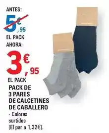 E.Leclerc Caballero - pack de 3 pares de calcetines de oferta