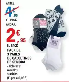 E.Leclerc Pack de 3 pares de calcetines de senora oferta