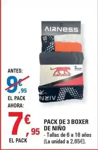 E.Leclerc Pack de 3 boxer de nino oferta