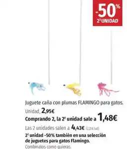 El Corte Inglés FLAMINGO Juguete caña con plumas para gatos oferta