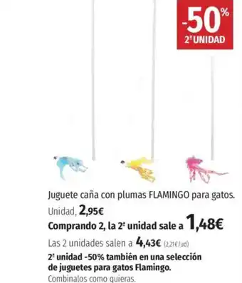 El Corte Inglés FLAMINGO Juguete caña con plumas para gatos oferta