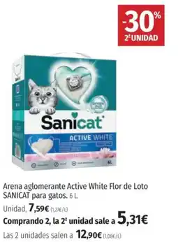 El Corte Inglés SANICAT Arena aglomerante Active White Flor de Loto para gatos oferta