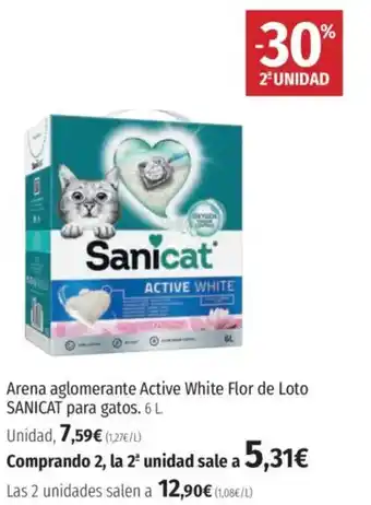 El Corte Inglés SANICAT Arena aglomerante Active White Flor de Loto para gatos oferta