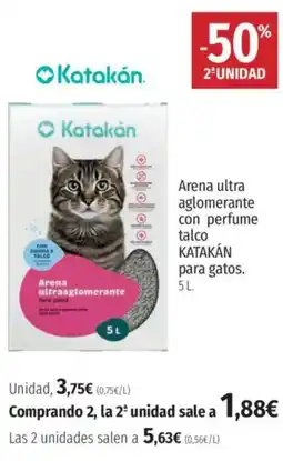 El Corte Inglés ΚΑΤΑΚΑΝ Arena ultra aglomerante con perfume talco para gatos oferta