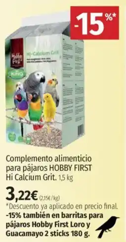 El Corte Inglés HOBBY FIRST Complemento alimenticio para pájaros Hi Calcium Grit oferta