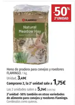 El Corte Inglés FLAMINGO Heno de pradera para conejos y roedores oferta