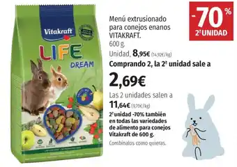 El Corte Inglés VITAKRAFT Menú extrusionado para conejos enanos oferta