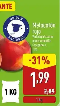 ALDI Melocoton rojo oferta