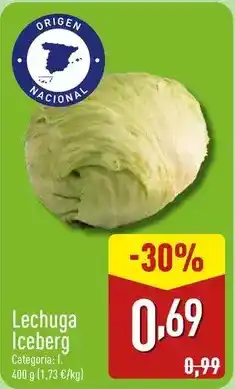 ALDI Lechuga iceberg oferta