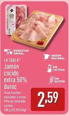 ALDI La tabla - jamon cocido extra 50% duroc oferta