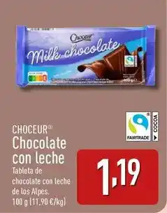 ALDI Choceur - chocolate con leche oferta