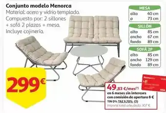 Alcampo Total - conjunto modelo menorca oferta