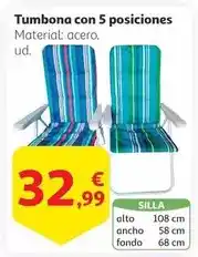 Alcampo Tumbona con 5 posiciones oferta