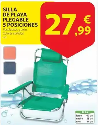Alcampo Silla de playa plegable 5 posiciones oferta