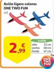 Alcampo One two fun - avion ligero colores oferta