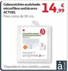 Alcampo Actuel - cubrecolchón acolchado microfibra antiácaros oferta