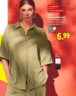 Lidl Tex - camisa a ficeto saten oferta
