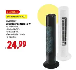 Lidl Silvercrest - ventilador de torre 50 w oferta