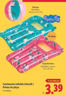 Lidl Colchoneta inflable infantil / pelota de playa oferta