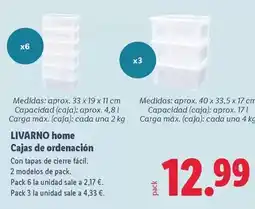 Lidl Livarno home - cajas de ordenación oferta