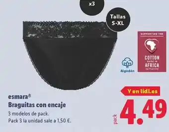 Lidl Esmara - braguitas con encaje oferta