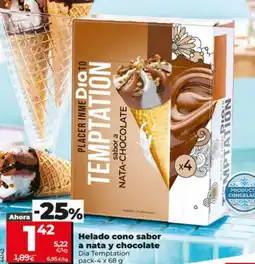 Maxi Dia Helado cono sabor a nata y chocolate oferta
