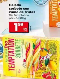Maxi Dia Helado sorbete con zumo de frutas oferta