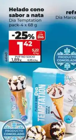 Maxi Dia Helado cono sabor a nata oferta
