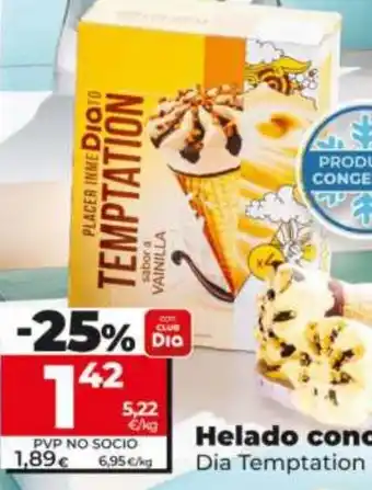Maxi Dia Helado cono sabor a fresa o limón oferta