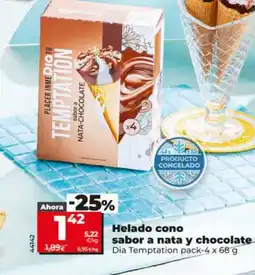 Maxi Dia Helado cono sabor a nata y chocolate oferta