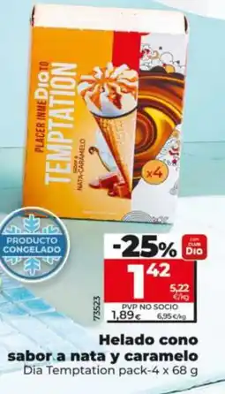 Maxi Dia Helado cono sabor a nata y caramelo oferta