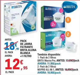 E.Leclerc Brita - pack de jarra filtrante aluna blanca +1 filtro oferta