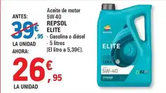 E.Leclerc Repsol - aceite de motor 5w-40 oferta