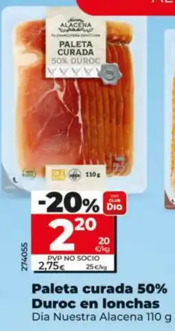 Maxi Dia Paleta curada 50% Duroc en lonchas oferta