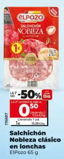 Maxi Dia ELPOZO Salchichón Nobleza clásico en lonchas oferta