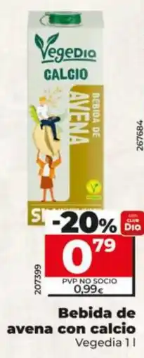 Maxi Dia VEGEDIA Bebida de avena con calcio oferta