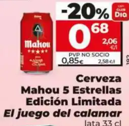 Maxi Dia Cerveza Mahou 5 Estrellas Edición Limitada El juego del calamar oferta