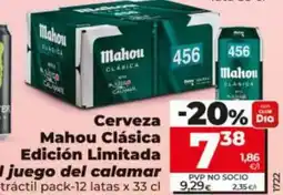 Maxi Dia Cerveza Mahou Clásica Edición Limitada El juego del calamar oferta